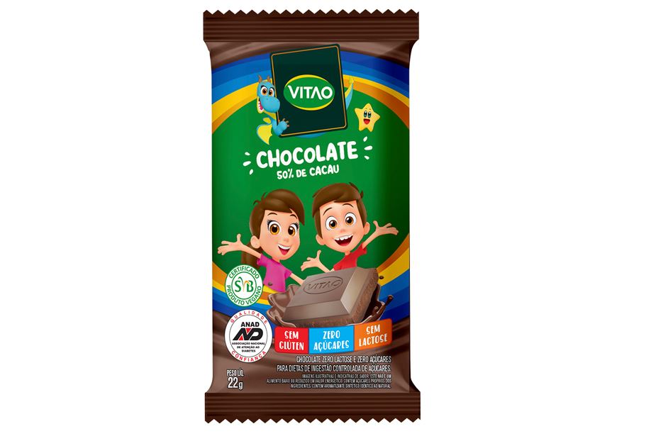 CHOCOLATE 50 CACAU SEM GLÚTEN, ZERO AÇÚCARES, SEM LACTOSE KIDS
